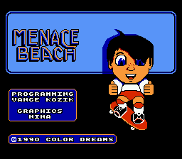 Menace Beach (Homebrew) — Title screen